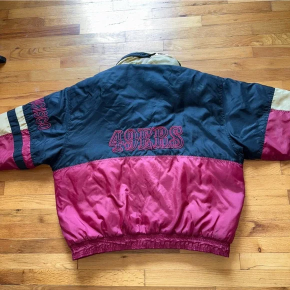 San Francisco 49ers Starter Jacket Mens XL Black Red Gold Vintage